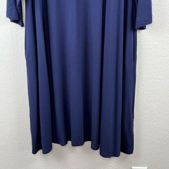 White Mark Criss Cross Neck Navy Blue Relaxed Fit Swing Midi Dress Plus 3XL NWT - Picture 7 of 13